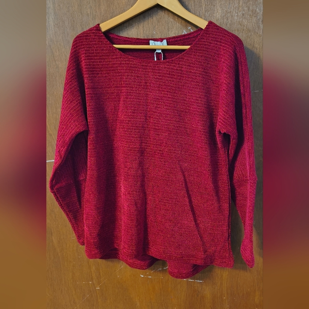 NWT Chenault Women's Rich Red Crew Neck Sweater